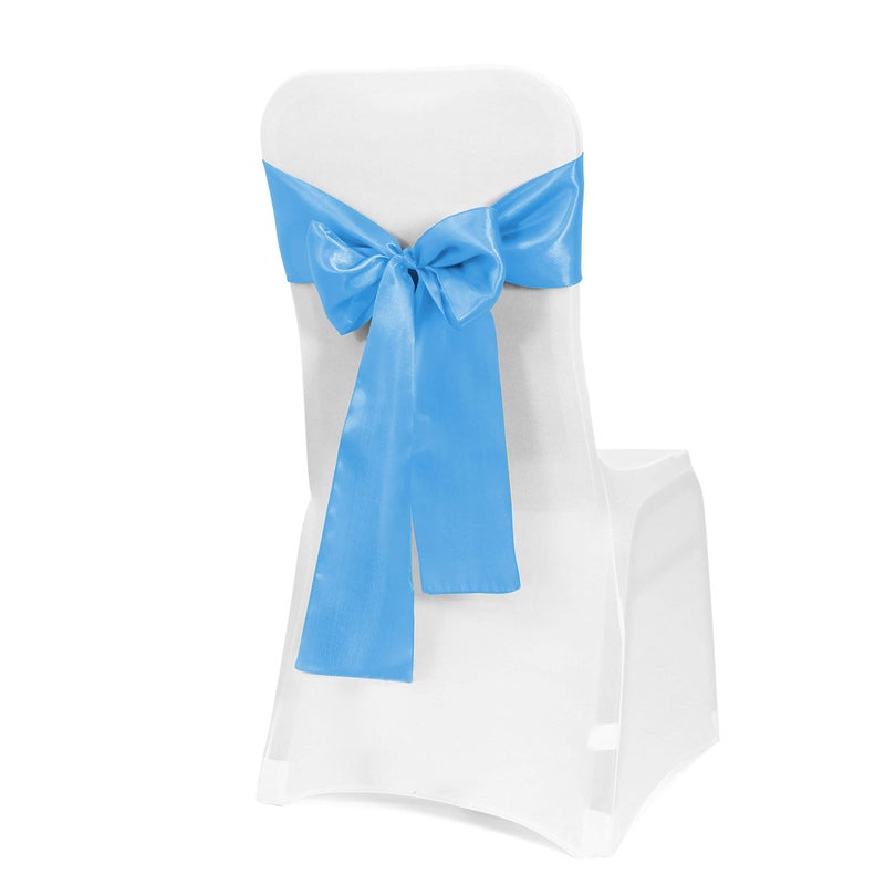 Obstal 50 PCS Satin Chair Sashes Bows for Wedding Reception- Universal Chair Cover Back Tie Supplies for Banquet, Party, Hotel Event Decorations - Image 1